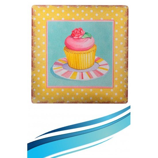 Decotown Duvar Panosu 40*40 Cup Cake Muffin Motifli Duvar Süsü