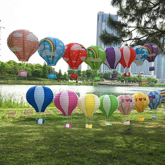 Dekoratif Renkli Kağıt Dilek Feneri Balonu Renkli Uçan Balon