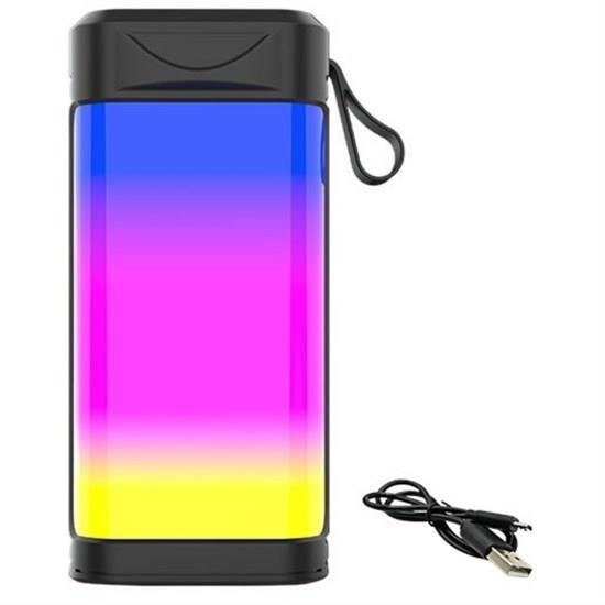 Usb Şarjlı Renkli LED Işıklı 1200 mAh 5W Portatif Müzik Sistemli Mini El Tipi Hoparlör