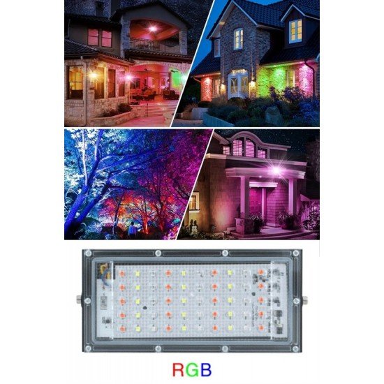 Kumandalı Led Işık Dış Cephe Aydınlatması Çok Renkli RGB Led Panel Işık PartiLed Aydınlatma