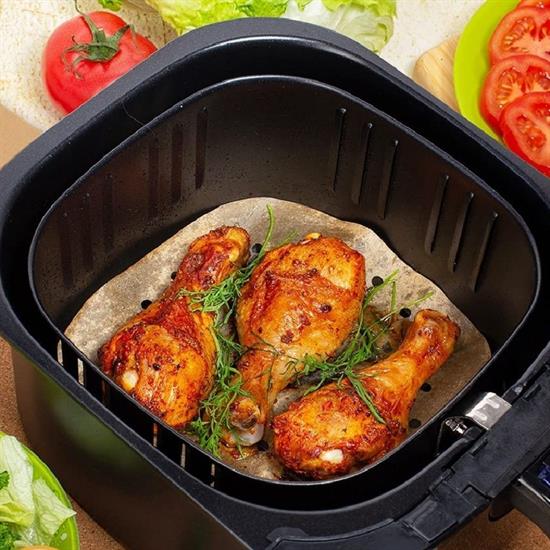 100 Adet Air Fryer Pişirme Kağıdı Tek Kullanımlık Hava Fritöz Yapışmaz Yağlı Kağıt Delikli  Model