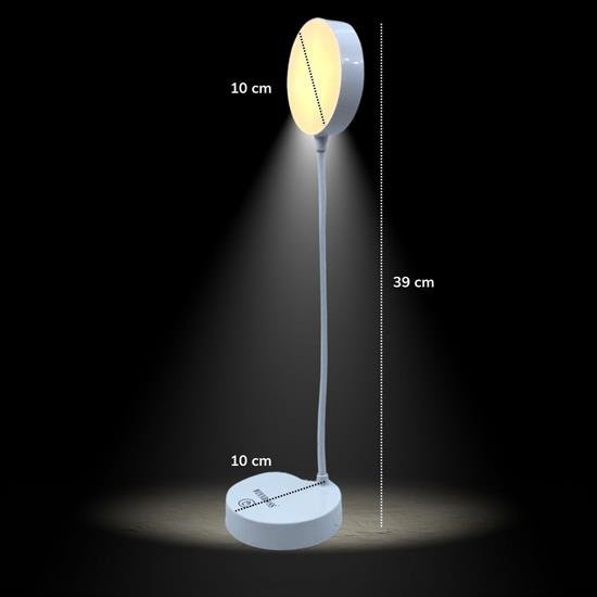 Yuvarlak USBli Dokunmatik 3 Kademeli 360 Derece  Özel Göz Korumalı Led Lityum Masa Lambası