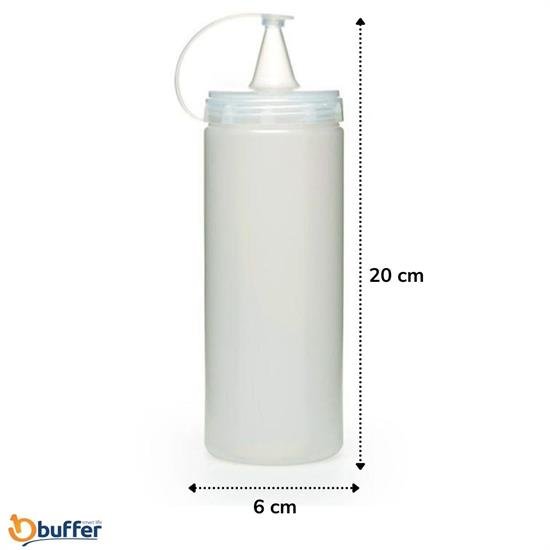 Şeffaf Kapaklı Sızdırmaz Yağlık Sosluk Şişesi Plastik Yağdanlık 400 ml. AP-9028