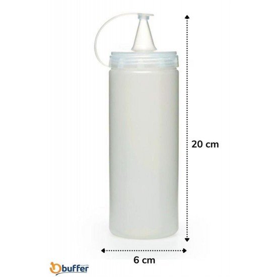 Şeffaf Kapaklı Sızdırmaz Yağlık Sosluk Şişesi Plastik Yağdanlık 400 ml. AP-9028