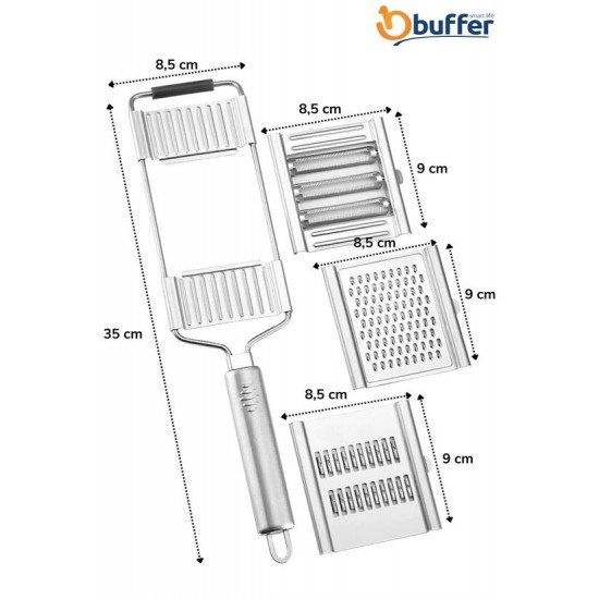 Ayarlanabilir 3 Farklı Başlıklı Tutmalı Sebze Dilimleyici Peynir Rendeleyici Aparat