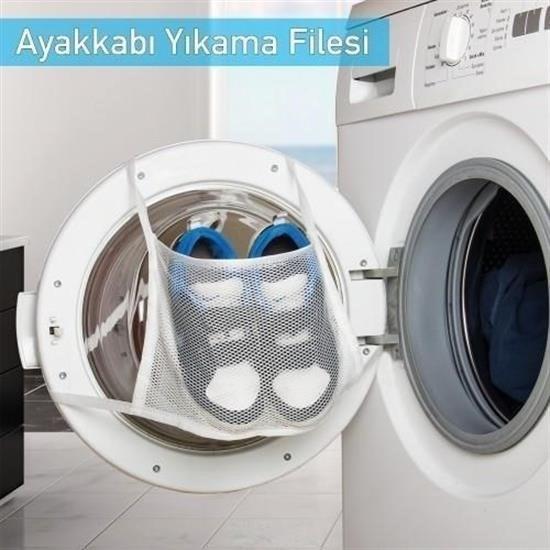 Pratik Çamaşır Makinesi Kapağa Bağlamalı  Ayakkabı Yıkama Filesi