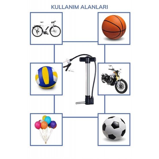 Katlanabilir Portatif Bisiklet Motorsiklet Top Şişirme Pompası