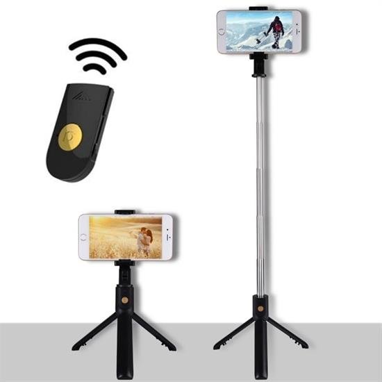 Sabitlenebilir Cep Telefon Tutucu  Ayarlanabilir Taşınabilir 3 Ayaklı Tripod Selfie Çubuğu