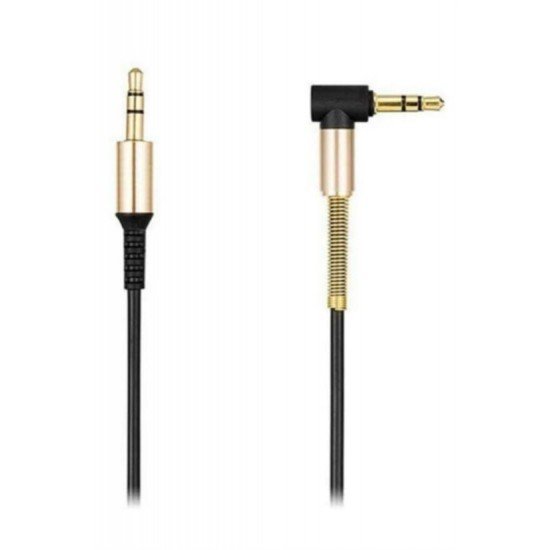 3.5 Mm Metal Başlıklı Erkek/Erkek  L Uçlu Jack Girişli Aux  Stereo Ses Aktarma Kablosu