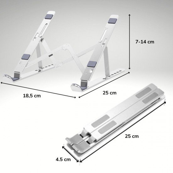 Ayarlanabilir Dizüstü Destek Tabanı Tamamen Katlanabilir Taşınabilir Laptop Yükseltici