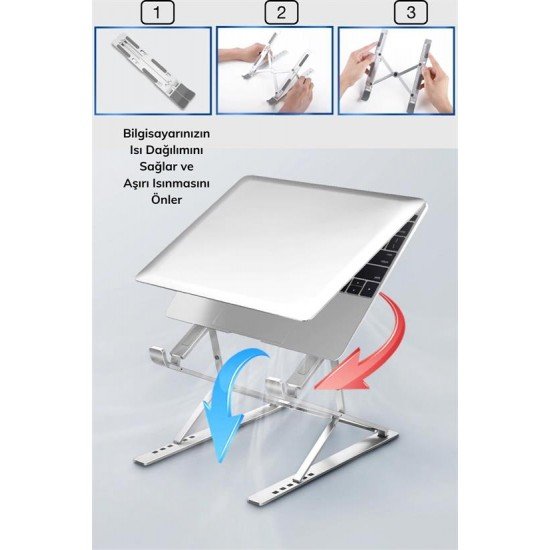 Ayarlanabilir Dizüstü Destek Tabanı Tamamen Katlanabilir Taşınabilir Laptop Yükseltici