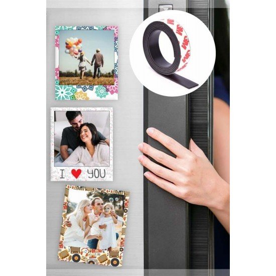 Yapışkanlı Şerit Mıknatıs Magnet Kes Kullan Güçlü Sağlam Rulo Çıkarılması Kolay Siyah 2cm x 1 mt