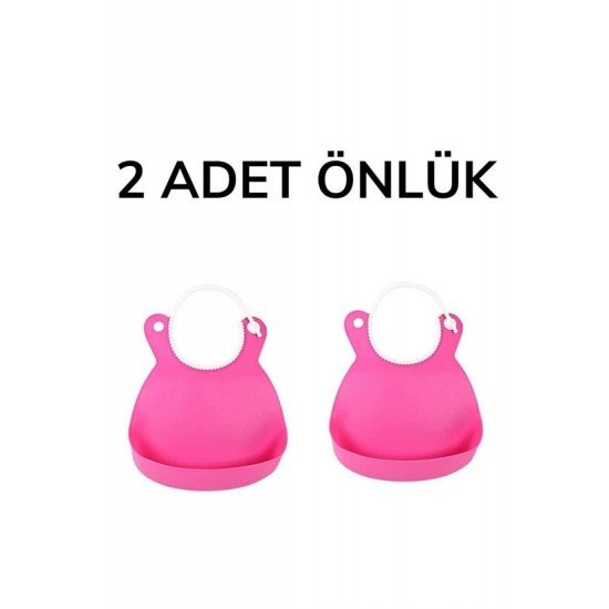 Çocuk Bebek Mama Önlüğü Dökülme Engelleyici Bükülebilir Pembe