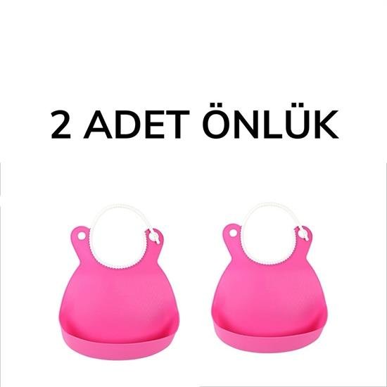 Çocuk Bebek Mama Önlüğü Dökülme Engelleyici Bükülebilir Pembe